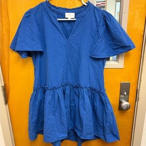Sugarlips Royal Blue Short Sleeve Tiered Dress